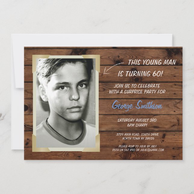 Photo Anniversaire Style Vintage Invitations en bo (Devant)