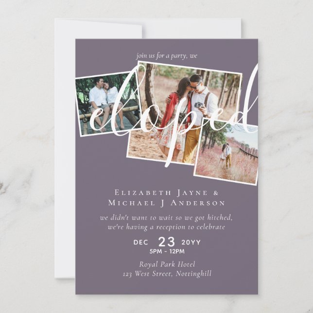 PHOTO Annonce de notre mariage intime Réception de (Devant)