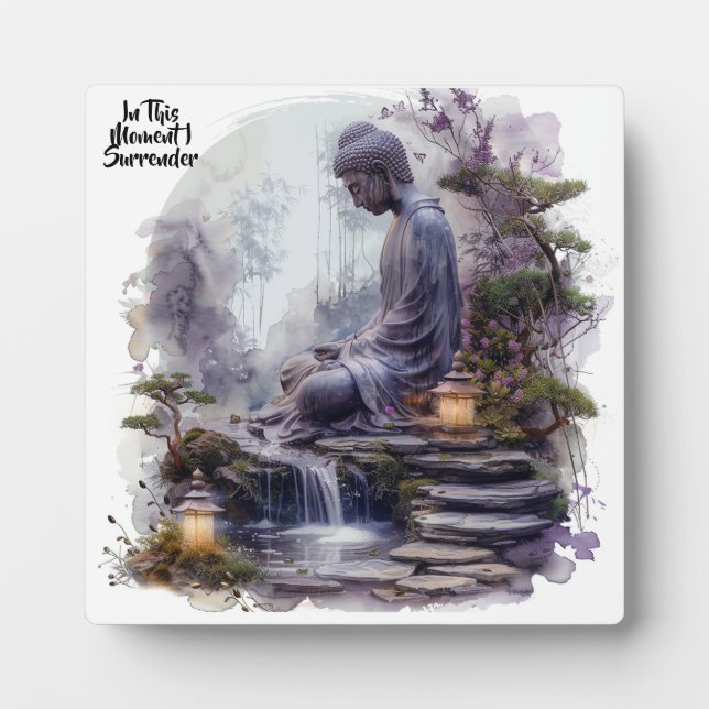 Photo Aquarelle Bouddha Remise Plaque avec Easel (Devant)