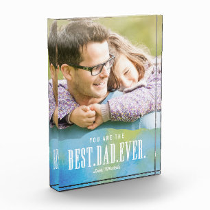 Photo Aquarelle Meilleur Papa Jamais Acrylique Bloc phot