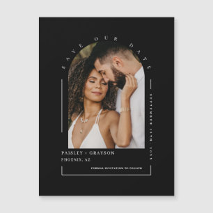 Photo Arc Noir Blanc Enregistrer Notre Date Carte