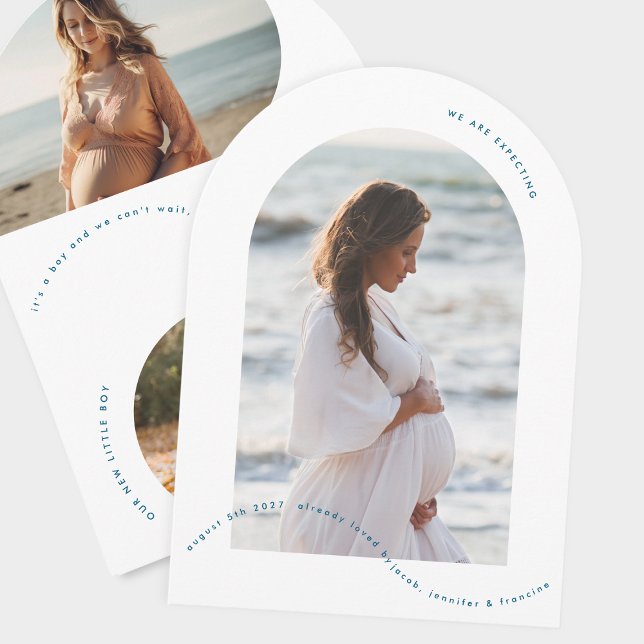 photo arche bébé bleu grossesse faire-part (Créateur téléchargé)