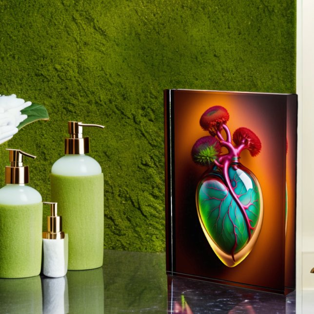 Photo Art numérique cardiaque en verre anatomique bloc a (Créateur téléchargé)