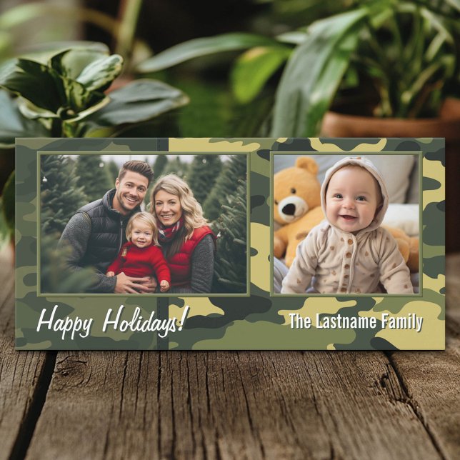 Photo avec Camouflage Imprimer Carte de vacances m (Custom Photo Card)