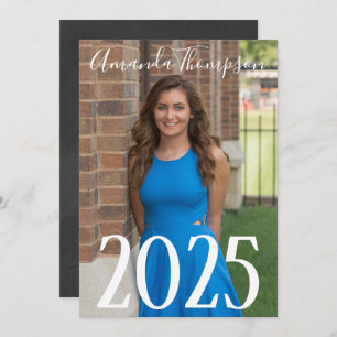 Photo avec Chalkboard backside Grad Invitation 5"