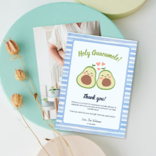 Photo Avocado Baby shower Party Carte de remerciem