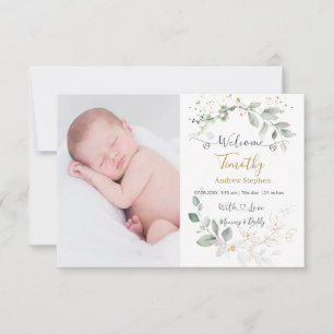 Photo Baby Birth Stats Faire-part