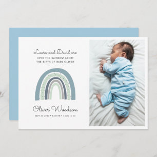 Photo Baby Boy moderne Faire-part de naissance ble