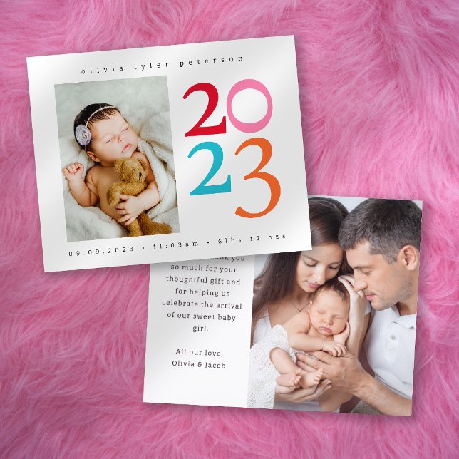 Photo Baby Merci Faire-part de naissance (Créateur téléchargé)