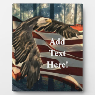 Photo Bald Eagle American Flag Country Road Plaque