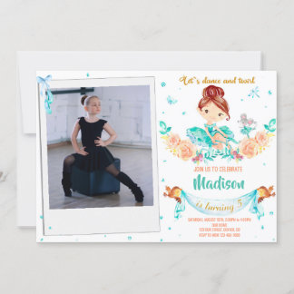 Photo Ballerina invitation anniversaire Ballet inv