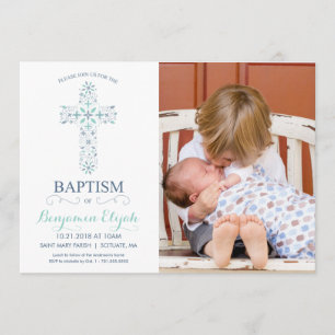 Photo Baptême, Invitation au baptême - Baby Boy
