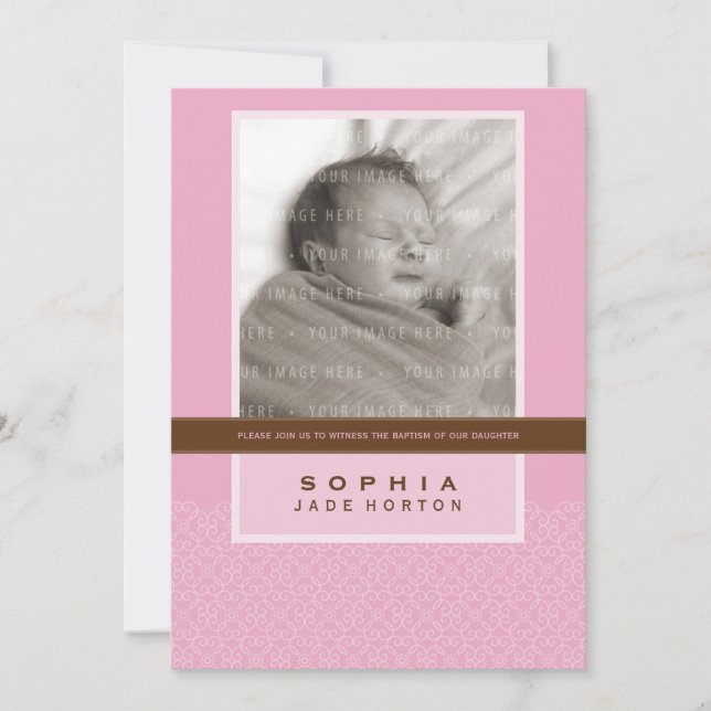 PHOTO BAPTISM INVITATION :: dit doucement 2P (Devant)