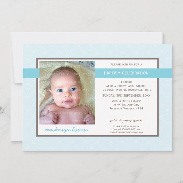 PHOTO BAPTISM INVITATION :: gloire 4L (Devant)