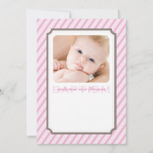 PHOTO BAPTISM INVITATIONS :: candystripes 1P