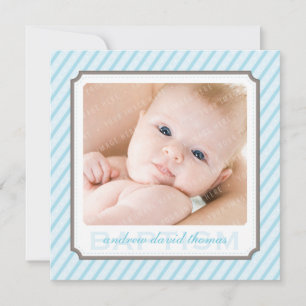 PHOTO BAPTISM INVITATIONS :: candystripes 2SQ