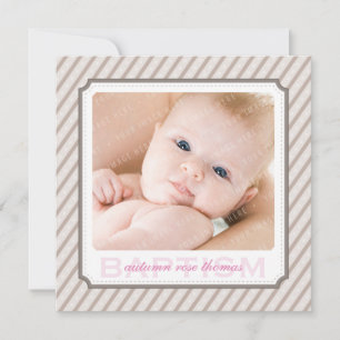 PHOTO BAPTISM INVITATIONS : canystripes 7SQ