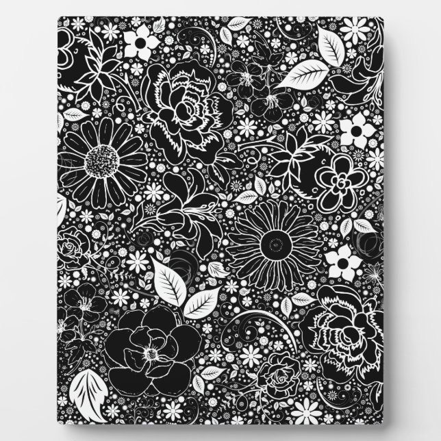 Photo Beautés botaniques Noir n Blanc Bureau Plaque (Devant)