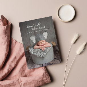 Photo bébé Nouvel An Nouvel Amour Faire-part de na