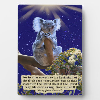 Photo Belle écriture Koala Plaque Galates 6:8