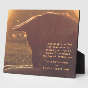 Photo Belle plaque commémorative pour chien de berger al