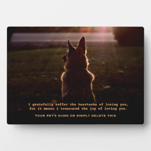 Photo Belle plaque commémorative pour chien de berger al