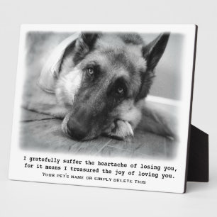 Photo Belle plaque commémorative pour chien de berger al