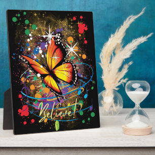 Photo Belle plaque de papillon avec Easel