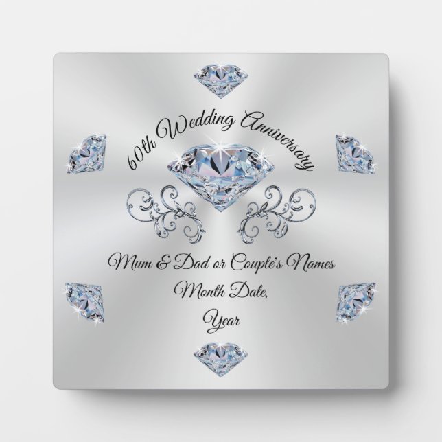 Photo Belle Plaque personnalisée, 60e Anniversaire (Devant)