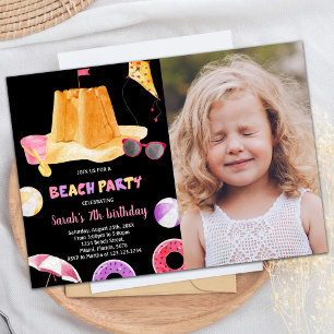 Photo Black Beach Invitations d'anniversaire