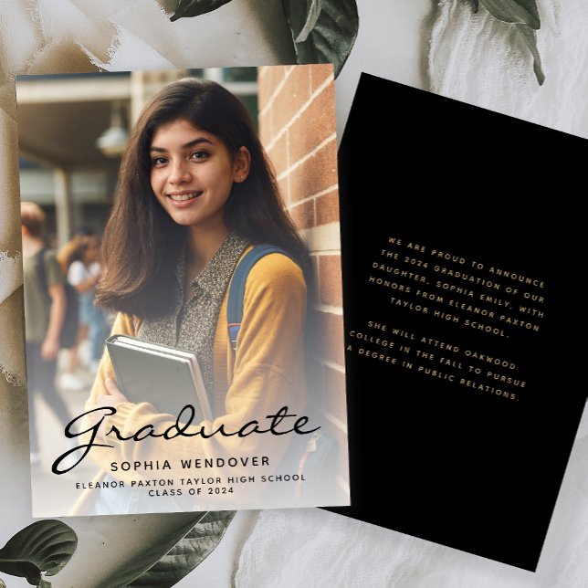 Photo Black Gold Graduation Faire-part 2024 (Créateur téléchargé)