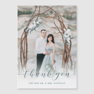 Photo bleue amortie sensible de mariage des mercis