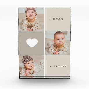Photo Bloc de photos de bébé mignon beige en collage
