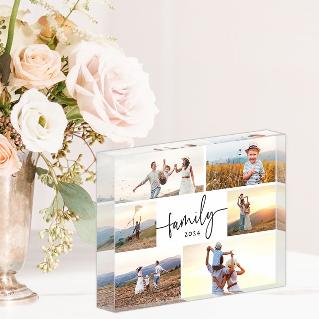 Photo Bloc de photos de famille (Elegant Calligraphy Script Family Photo Collage Photo Block by Simply Said)