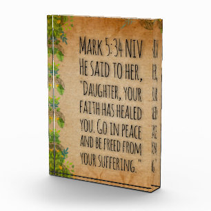 Photo Bloc de verset biblique en acrylique - Marc 5:34