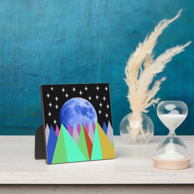 Photo Blue Moon Tabletop Plaque with Easel (Insitu)