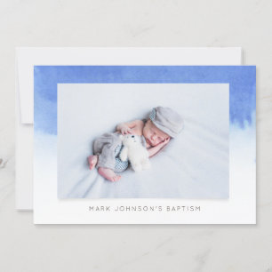 Photo Blue Watercolor Invitation du Baptism Party