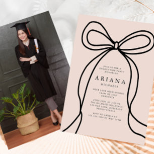 Photo Blush Bow moderne Invitation de la fête de g