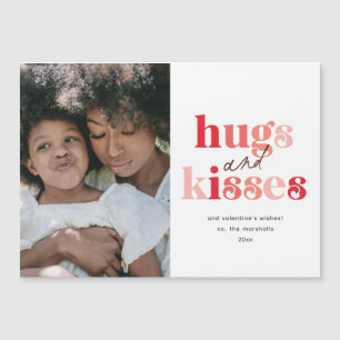 Photo Bold Hugs and Kisses Carte Saint Valentin