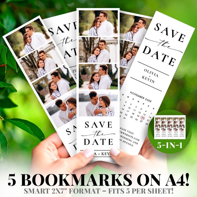 Photo Booth 2x7" Enregistrer la zone Mariage de da (Photo Booth 2x7" Save the Date Wedding Strip)