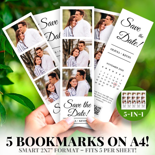 Photo Booth 2x7" Enregistrer la zone Mariage de da (Photo Booth 2x7" Save the Date Wedding Strip)