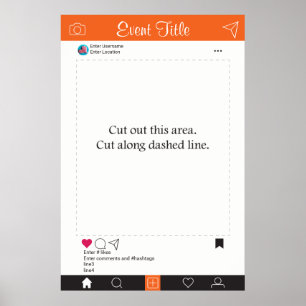 Photo Booth Prop Frame Poster Orang and Black