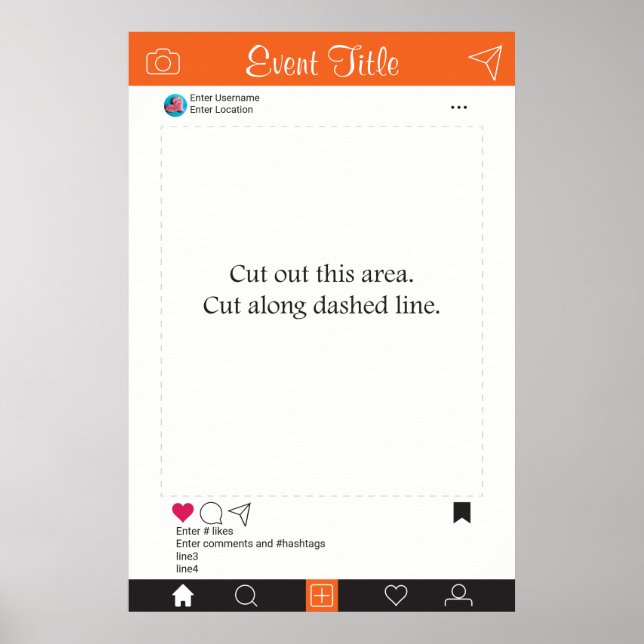 Photo Booth Prop Frame Poster Orang and Black (Devant)