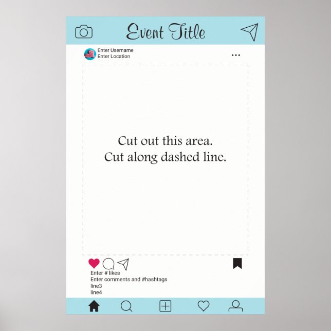 Photo Booth Prop Frame Poster Social Media Design (Devant)