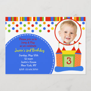 Photo Bouce House Invitations pour la fête d'anniv