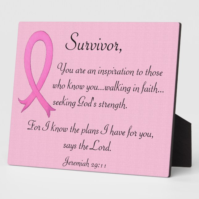 Photo Breast Cancer Survivor Plaque with bible fraîche (Côté)