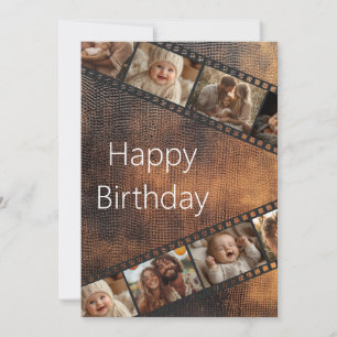 Photo Brown Texture Film Strip Carte d'anniversair