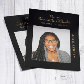 Photo Budget 21e anniversaire Invitation Black Gol