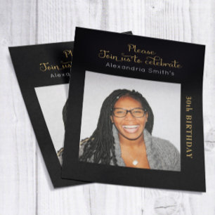 Photo Budget 30e anniversaire Invitation Black Gol
