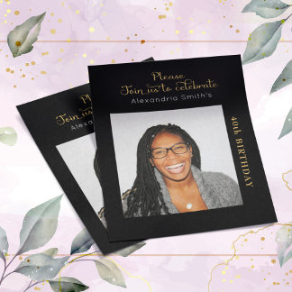 Photo Budget 40e anniversaire Invitation Black Gol